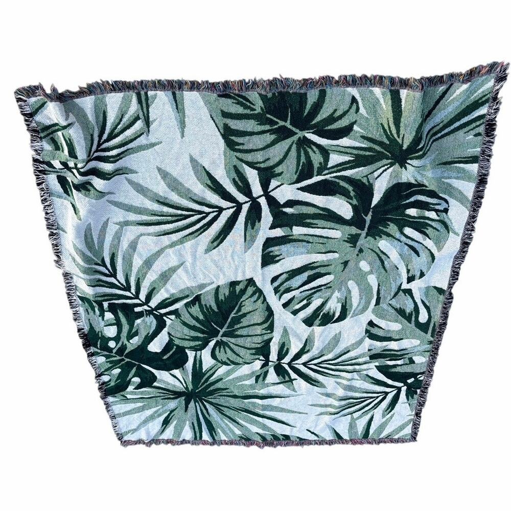 Monstera tapestry throw blanket plants tropical plantlady green white houseplant